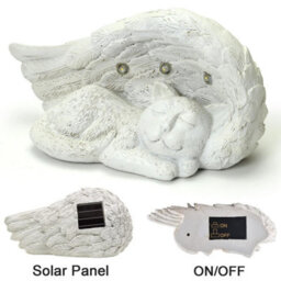 Taylor & Brown Cat Memorial Stone With Solar Lightssympathy Gift, Outdoor Grave Marker, Garden Decor Tombstone Statue - thumbnail 3
