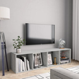 Berkfield Book Cabinet/tv Cabinet Concrete Grey 143X30X36 Cm - thumbnail 1