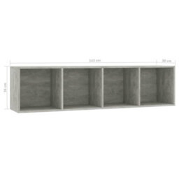 Berkfield Book Cabinet/tv Cabinet Concrete Grey 143X30X36 Cm - thumbnail 8