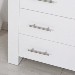 Homcom Chest Of 4 Drawers Home Storage Clothes Cabinet Metal Handles Base White - thumbnail 9