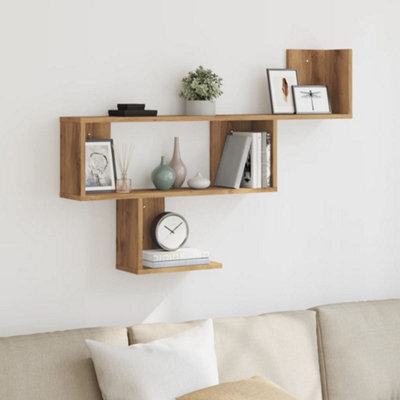 Berkfield Wall Shelf Artisian Oak 100X15X70 Cm Engineered Wood - image 1