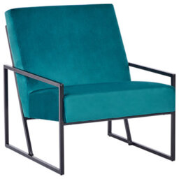 Beliani  Armchair Delary Velvet Teal - thumbnail 1