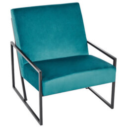 Beliani  Armchair Delary Velvet Teal - thumbnail 6