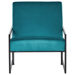 Beliani  Armchair Delary Velvet Teal - thumbnail 4