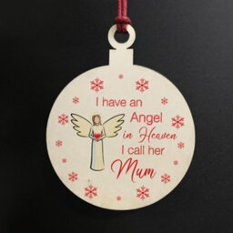 Red Ocean Remembrance Bauble Christmas Tree Decoration For Mum Wooden Plaque Memorial Gifts For Mum Keepsake - thumbnail 2