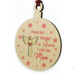 Red Ocean Remembrance Bauble Christmas Tree Decoration For Mum Wooden Plaque Memorial Gifts For Mum Keepsake - thumbnail 3