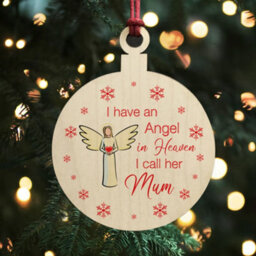 Red Ocean Remembrance Bauble Christmas Tree Decoration For Mum Wooden Plaque Memorial Gifts For Mum Keepsake