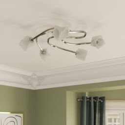 GoodHome Glacies Spiral Glass & Metal Chrome Effect 5 Lamp Led Ceiling Light - thumbnail 5