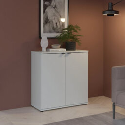 Furniture To Go Ganymede 2 Door Cupboard In Light Grey - thumbnail 1