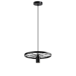 Industrial Pendant Light 30Cm Metal Wheel Shade, Adjustable Hanging Lamp, E27 Base, Vintage Ceiling Light - thumbnail 1