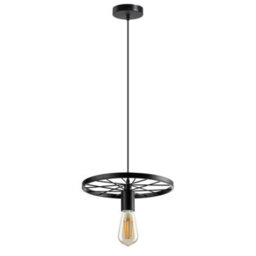 Industrial Pendant Light 30Cm Metal Wheel Shade, Adjustable Hanging Lamp, E27 Base, Vintage Ceiling Light - thumbnail 5