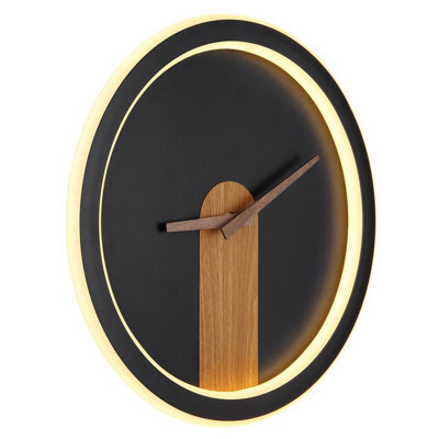 Luminosa Lighting Luminosa Sussy 31Cm Integrated Led Wall Lamp Matt Black Led 3000K Clock - image 1