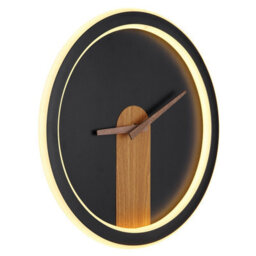 Luminosa Lighting Luminosa Sussy 31Cm Integrated Led Wall Lamp Matt Black Led 3000K Clock - thumbnail 1