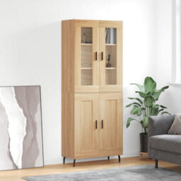 Berkfield Elegant Highboard Sonoma Oak 69.5X34X180 Cm Engineered Wood - thumbnail 2