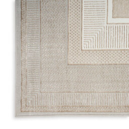 Modern Ivory Rug, 10mm Thickness Bordered Rug, Plain Rug, Anti-Shed Geometric Rug For Bedroom, Livingroom-69 X 229Cm (Runner) - thumbnail 9