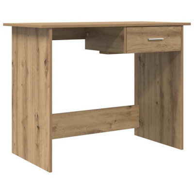 Berkfield Durable Desk With Drawer Artisan Oak 100 X 50 X 76 Cm Engineered Wood