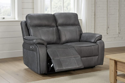 Faux Leather Grey 2 Seater Electric Recliner Sofa Vegas - image 1