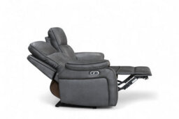 Faux Leather Grey 2 Seater Electric Recliner Sofa Vegas - thumbnail 6