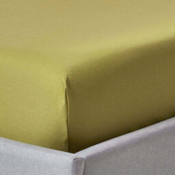 Homescapes Olive Green Egyptian Cotton Fitted Sheet 1000 Thread Count, Single - thumbnail 1