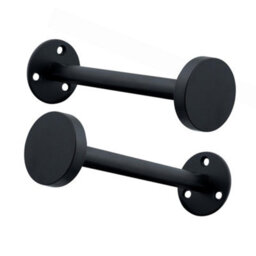 A.unique Home Pair Of Stud End Holdbacks With Fittings - Matte Black - thumbnail 2