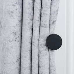 A.unique Home Pair Of Stud End Holdbacks With Fittings - Matte Black - thumbnail 3
