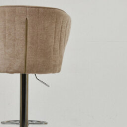 Lakeland Furniture Asham Fawn Brown Fabric Chrome Gas Lift Base Bar Stool - thumbnail 8