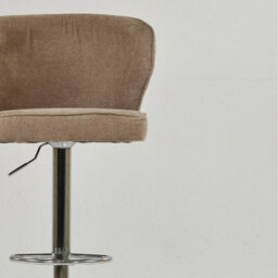 Lakeland Furniture Asham Fawn Brown Fabric Chrome Gas Lift Base Bar Stool - thumbnail 7