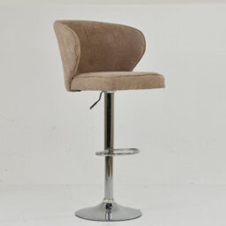 Lakeland Furniture Asham Fawn Brown Fabric Chrome Gas Lift Base Bar Stool - thumbnail 4