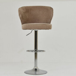 Lakeland Furniture Asham Fawn Brown Fabric Chrome Gas Lift Base Bar Stool - thumbnail 3