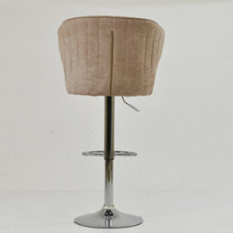 Lakeland Furniture Asham Fawn Brown Fabric Chrome Gas Lift Base Bar Stool - thumbnail 6