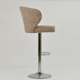 Lakeland Furniture Asham Fawn Brown Fabric Chrome Gas Lift Base Bar Stool - thumbnail 5