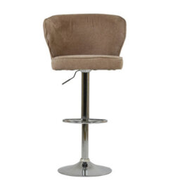 Lakeland Furniture Asham Fawn Brown Fabric Chrome Gas Lift Base Bar Stool - thumbnail 1