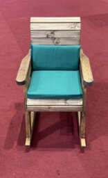 Charles Taylor Trading Chair Rocker With Cushions - W68 X D77 X H102 - Fully Assembled - Green - thumbnail 6