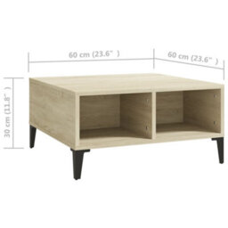 Berkfield Coffee Table Sonoma Oak 60X60X30 Cm Engineered Wood - thumbnail 6