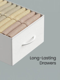 LEDREM Drawer Storage Unit, Chest Of Drawers For Bedroom, Closet, 5 Fabric Drawers, White - thumbnail 7