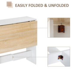 Wyld Haus Elma Veyo Oak And White Drop-Leaf Dining Table - Seats 4 To 6 - Compact Foldable Design - thumbnail 4