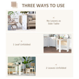 Wyld Haus Elma Veyo Oak And White Drop-Leaf Dining Table - Seats 4 To 6 - Compact Foldable Design - thumbnail 5