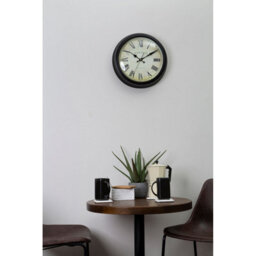 Orsina Black Lined Rim Wall Clock, Antique Style Silent Wall Clock, Classic Clock With Retro Minute And Hour Hands - thumbnail 2