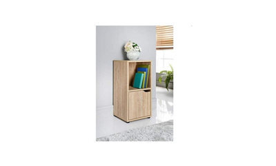 Spot On Dealz 2 Cubes Wooden Small Cube Storage Unit Wooden Bookcase 1 Door - image 1