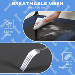 Pawhut Cooling Raised Dog Bed W/ Breathable Mesh, For M, L Dogs - Dark Blue - thumbnail 6