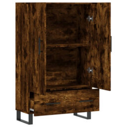 Berkfield Highboard Smoked Oak 69.5X31X115 Cm Engineered Wood - thumbnail 5