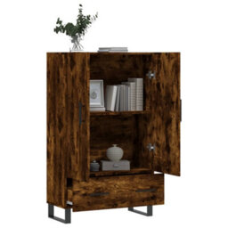 Berkfield Highboard Smoked Oak 69.5X31X115 Cm Engineered Wood - thumbnail 4