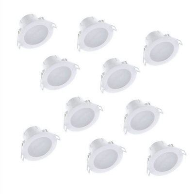 First Choice Lighting Set Of 10 Cct Led Bathroom Downlights - White Ip44 Recessed Downlights - image 1
