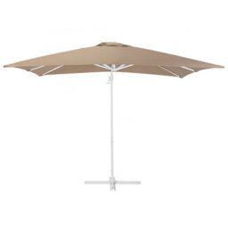 Wyld And Coco 235Cm Cantilever Parasol With Crank, White Steel Pole, Sand Beige Canopy - Square 250 X 250 Cm - thumbnail 1
