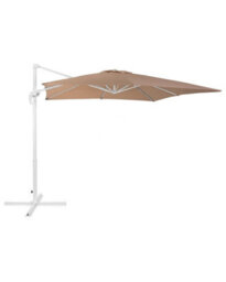 Wyld And Coco 235Cm Cantilever Parasol With Crank, White Steel Pole, Sand Beige Canopy - Square 250 X 250 Cm - thumbnail 3