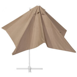 Wyld And Coco 235Cm Cantilever Parasol With Crank, White Steel Pole, Sand Beige Canopy - Square 250 X 250 Cm - thumbnail 5