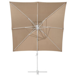 Wyld And Coco 235Cm Cantilever Parasol With Crank, White Steel Pole, Sand Beige Canopy - Square 250 X 250 Cm - thumbnail 6