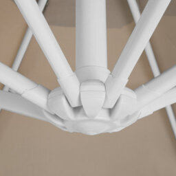 Wyld And Coco 235Cm Cantilever Parasol With Crank, White Steel Pole, Sand Beige Canopy - Square 250 X 250 Cm - thumbnail 8