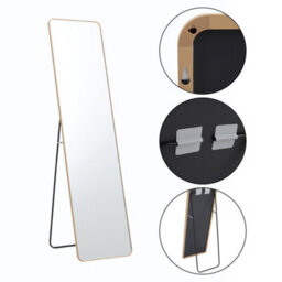 Living And Home Gold Freestanding Or Wall Mounted Rectangular Metal Full Length Mirror W 37 Cm X H 147 Cm - thumbnail 4