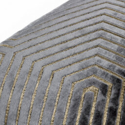 Paoletti Evoke Cut Velvet Polyester Filled Cushion, Charcoal, 55 X 55Cm - thumbnail 5